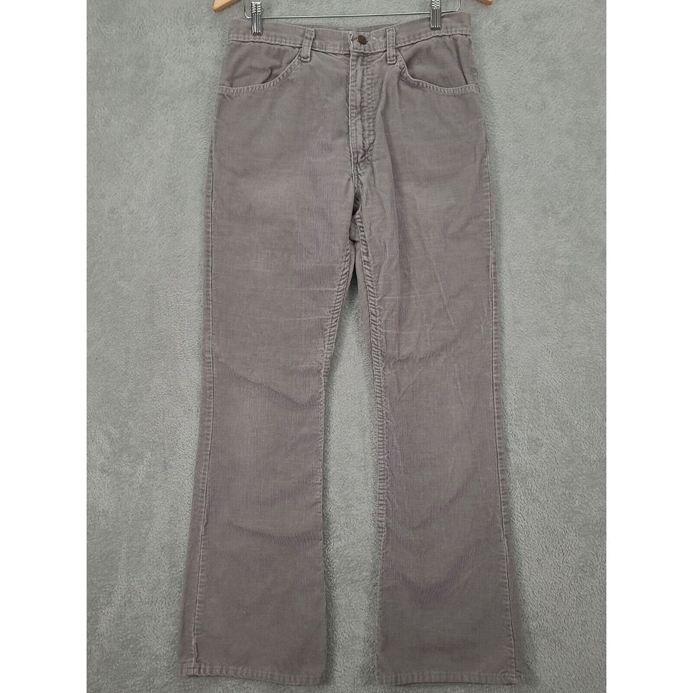 Vintage Sears Thumbs Up Corduroy Pants Gray Mens  32L Trim Fit Flared‎